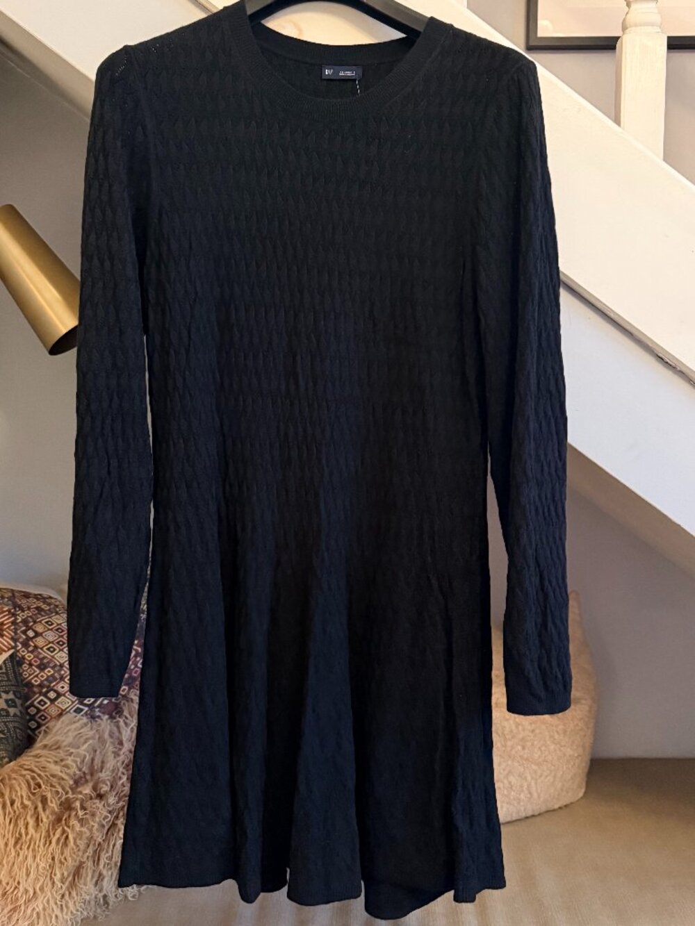 Gap Cashsoft Pointelle Mini Sweater Dress (NWT) (Black, XXL Tall)